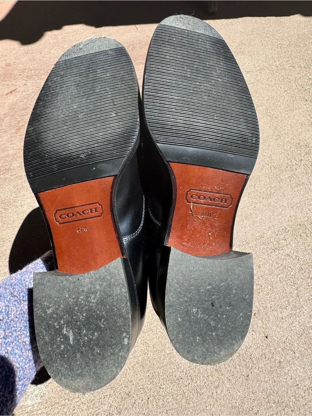 Coach Black Leather Women's Slip-On Loafers